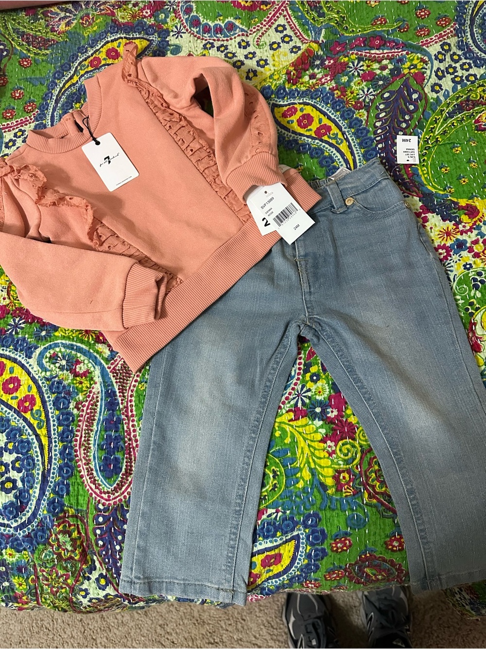 NWT 7 For All Mankind Jeans and Sweater Set 24 months